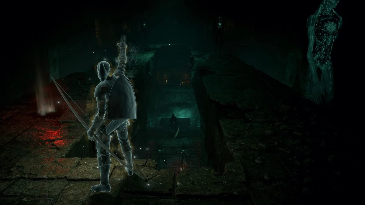 A player stands in front of a reaper in a screenshot from Demon’s Souls (PS5)